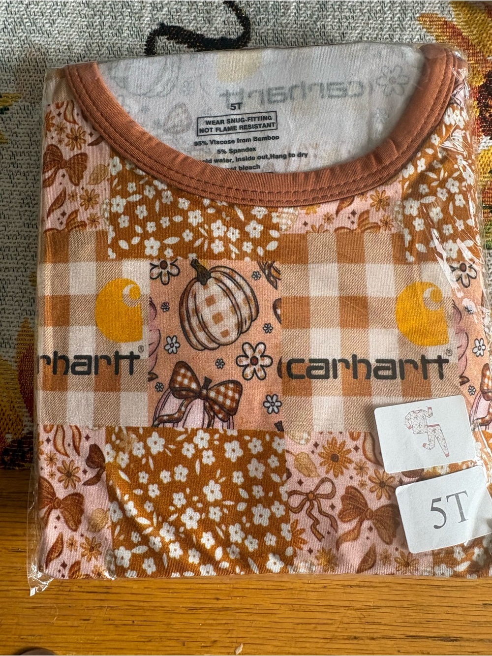 BAMBOO Kids Pajama Set in Rust, Pink, White